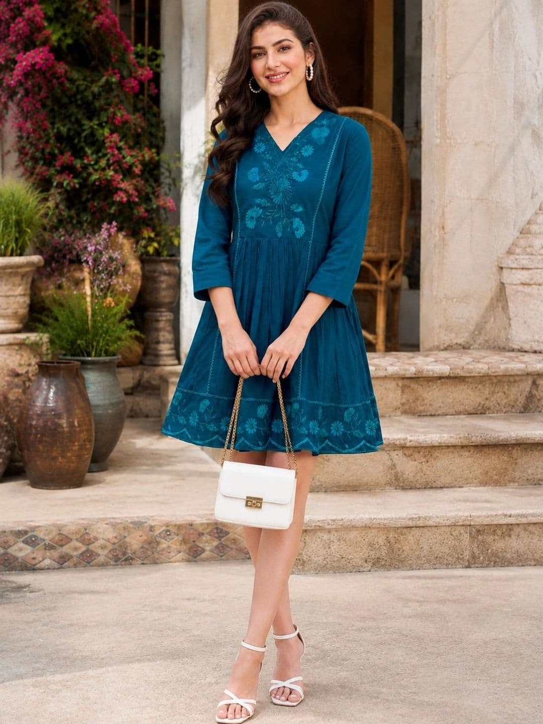 Kesudi Women Floral Embroidered Fit & Flare Dress thumbnail 6