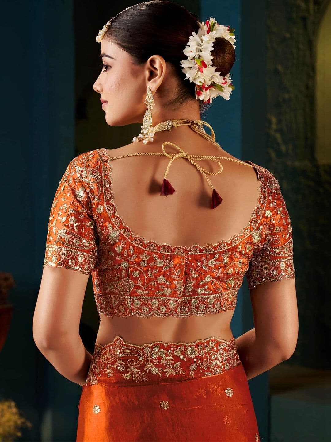KALINI Embroidered Silk Blend Heavy Work Saree thumbnail 2