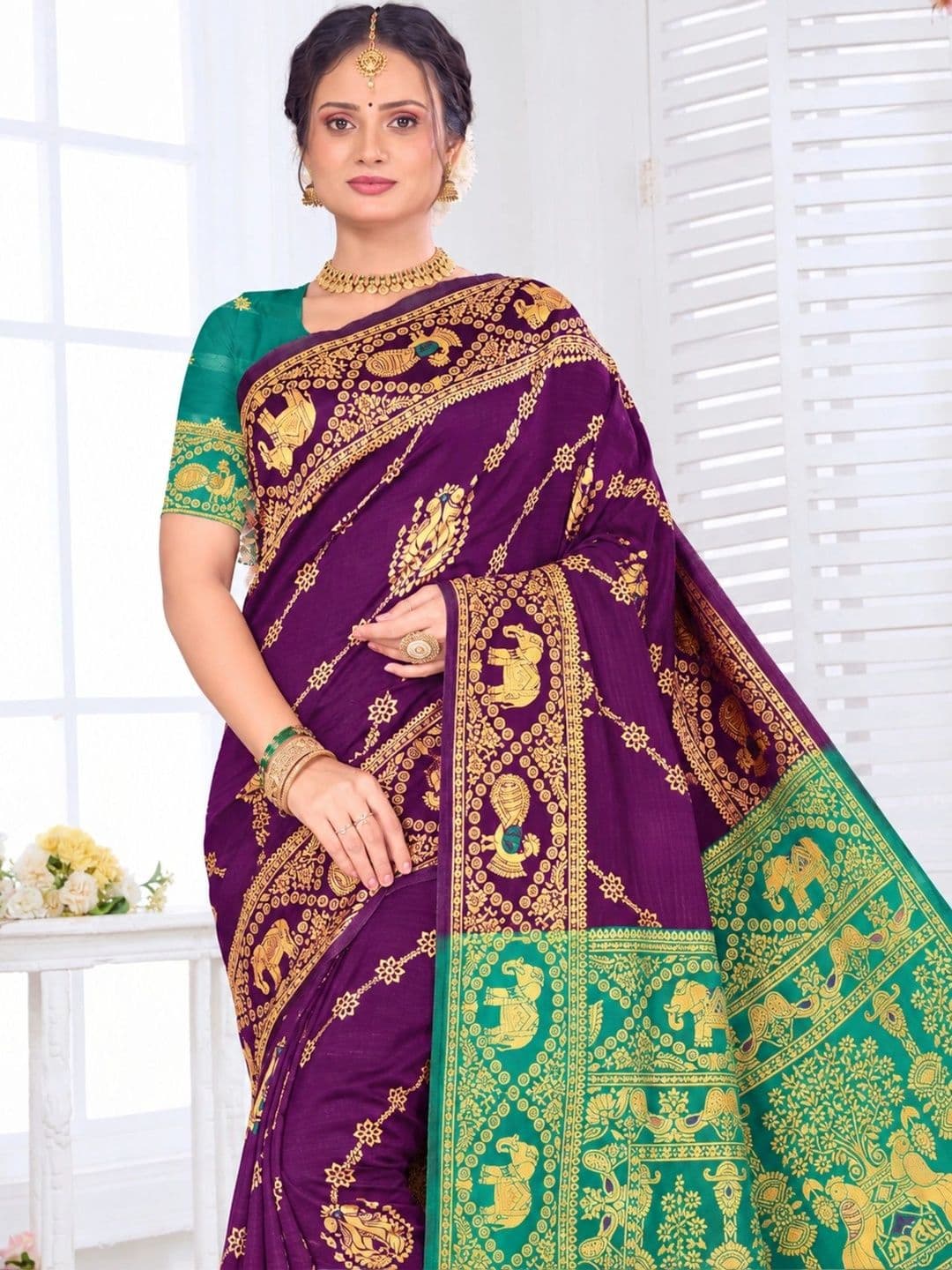 Dimaxi Vastra Ethnic Motifs Zari Silk Blend Kota Saree thumbnail 3