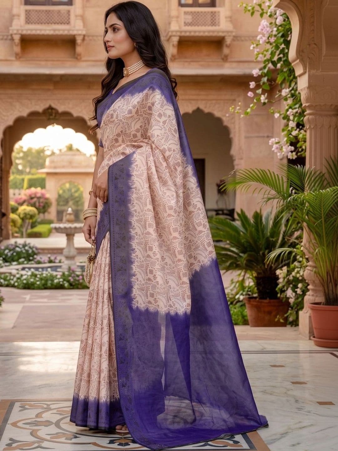 BORAD FASHION Designer Chanderi Saree thumbnail 4