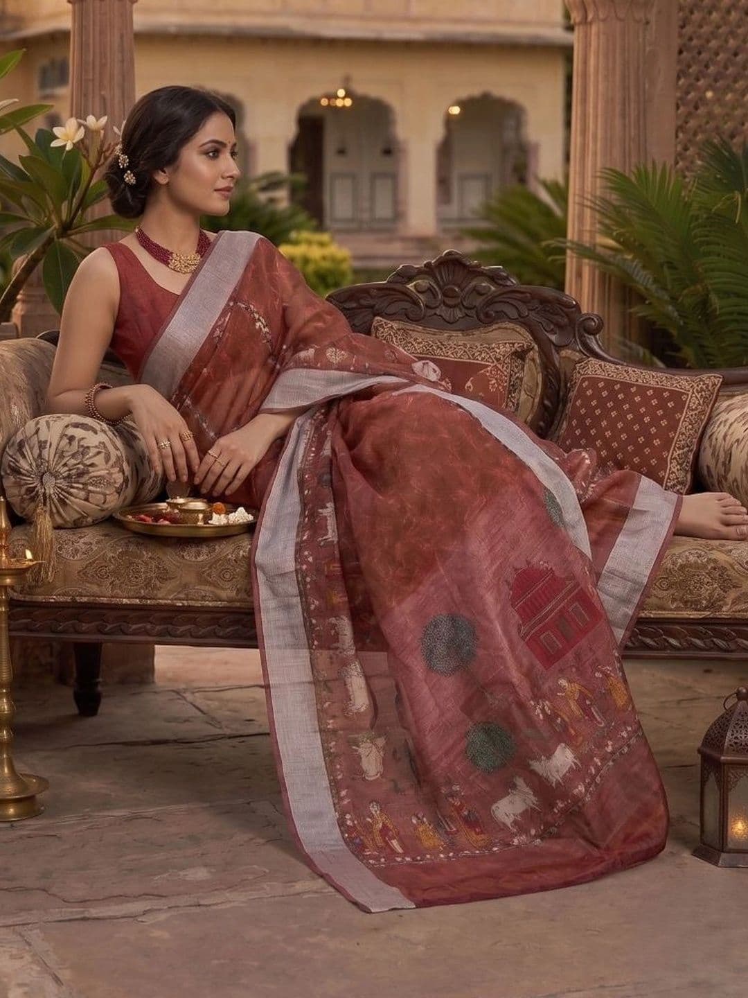 BORAD FASHION Warli Designer Chanderi Saree thumbnail 3