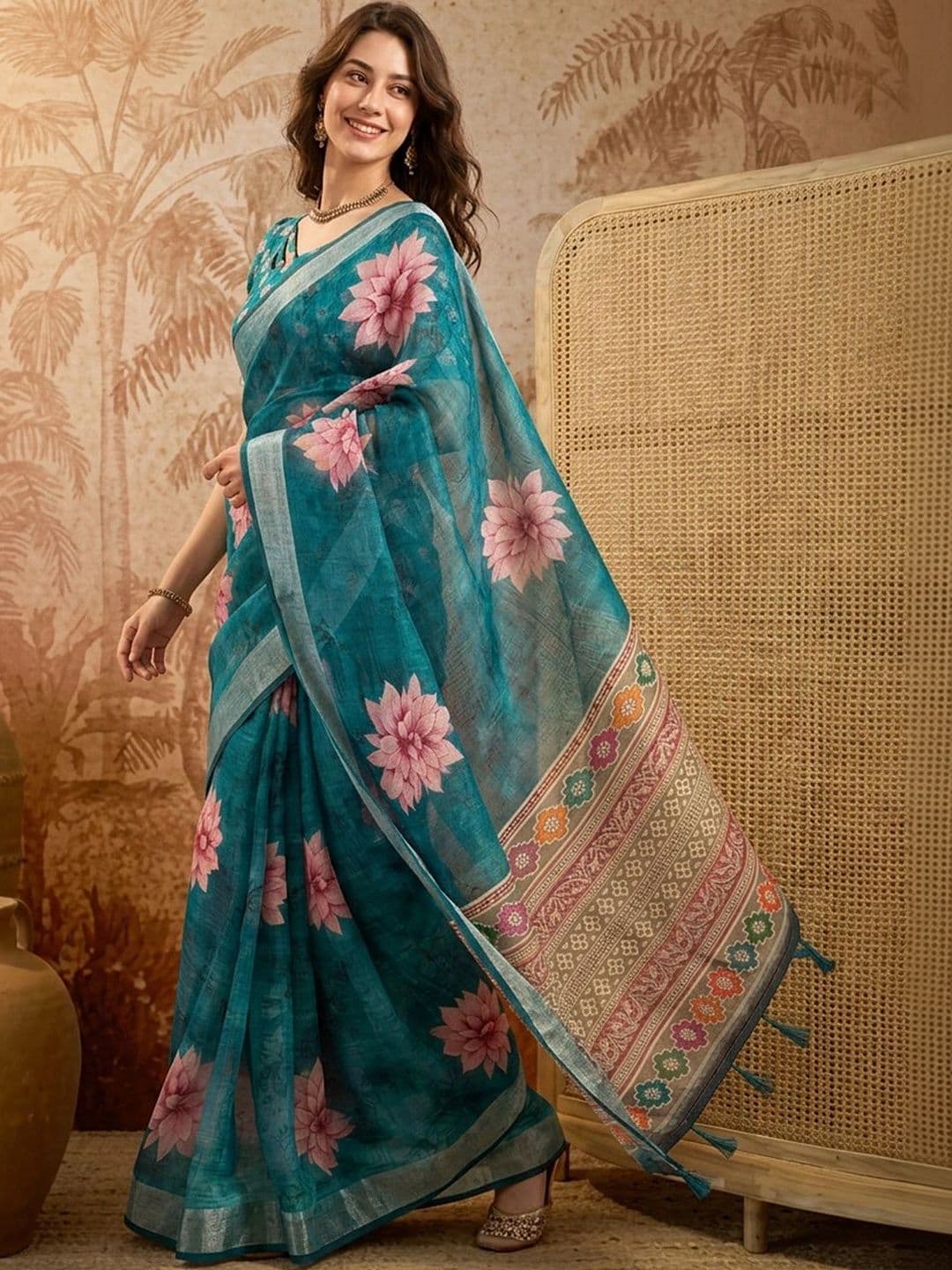 Suha Silk Cotton Saree thumbnail 4