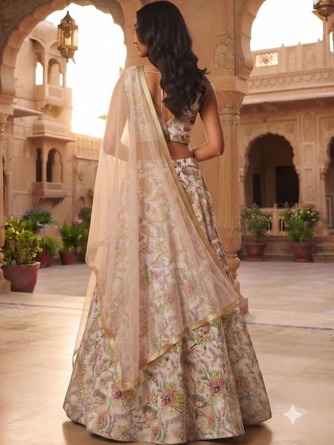 Indi Kal Embroidered Sequinned Ready to Wear Lehenga & Blouse With Dupatta thumbnail 6