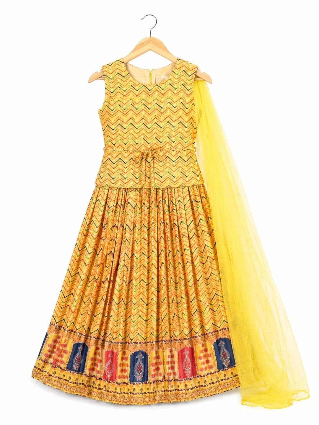 BAESD Girls Embellished Sequinned Ready to Wear Lehenga & thumbnail 3