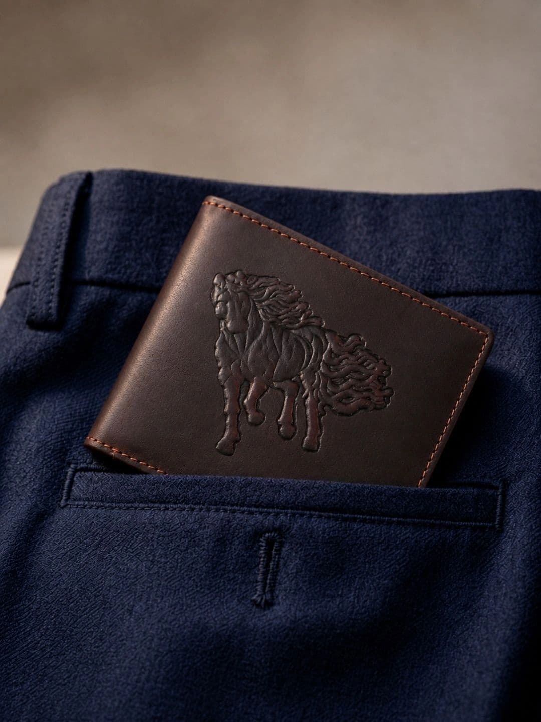 OAKLYN Men Animal Textured Leather Two Fold Wallet thumbnail 2