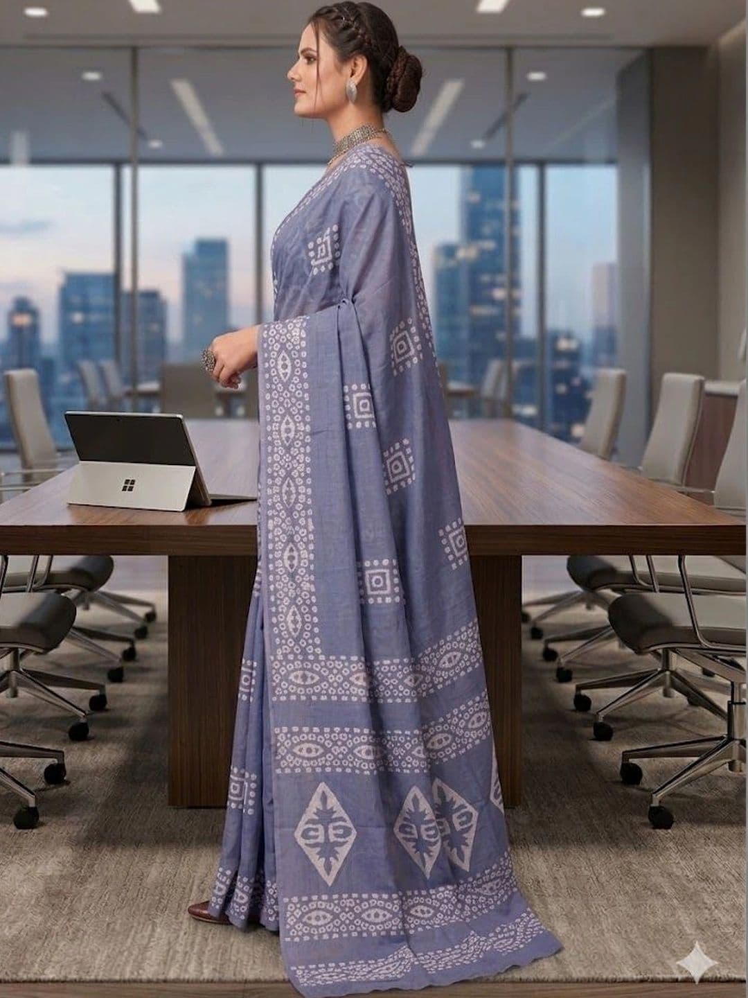 BARATHEON Ethnic Motifs Pure Cotton Saree thumbnail 3