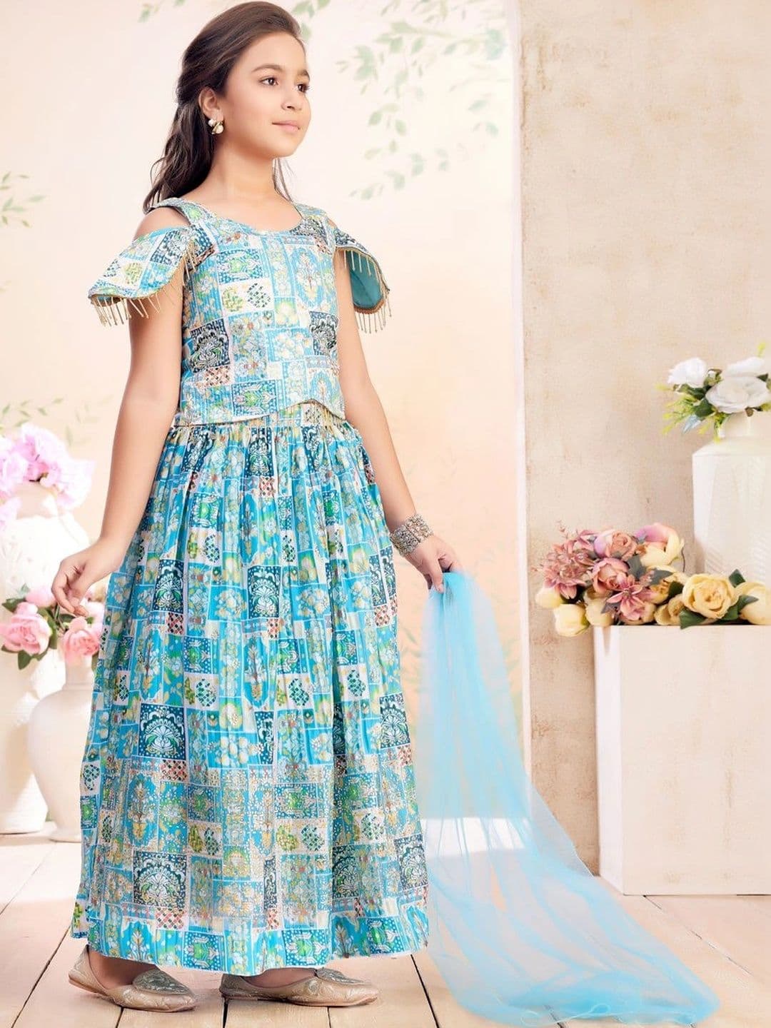 BAESD Girls Printed Ready to Wear Lehenga & thumbnail 4
