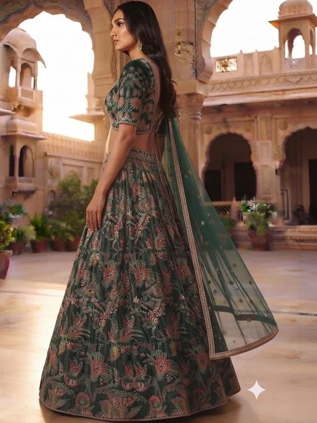 Indi Kal Embroidered Sequinned Ready to Wear Lehenga & Blouse With Dupatta thumbnail 3
