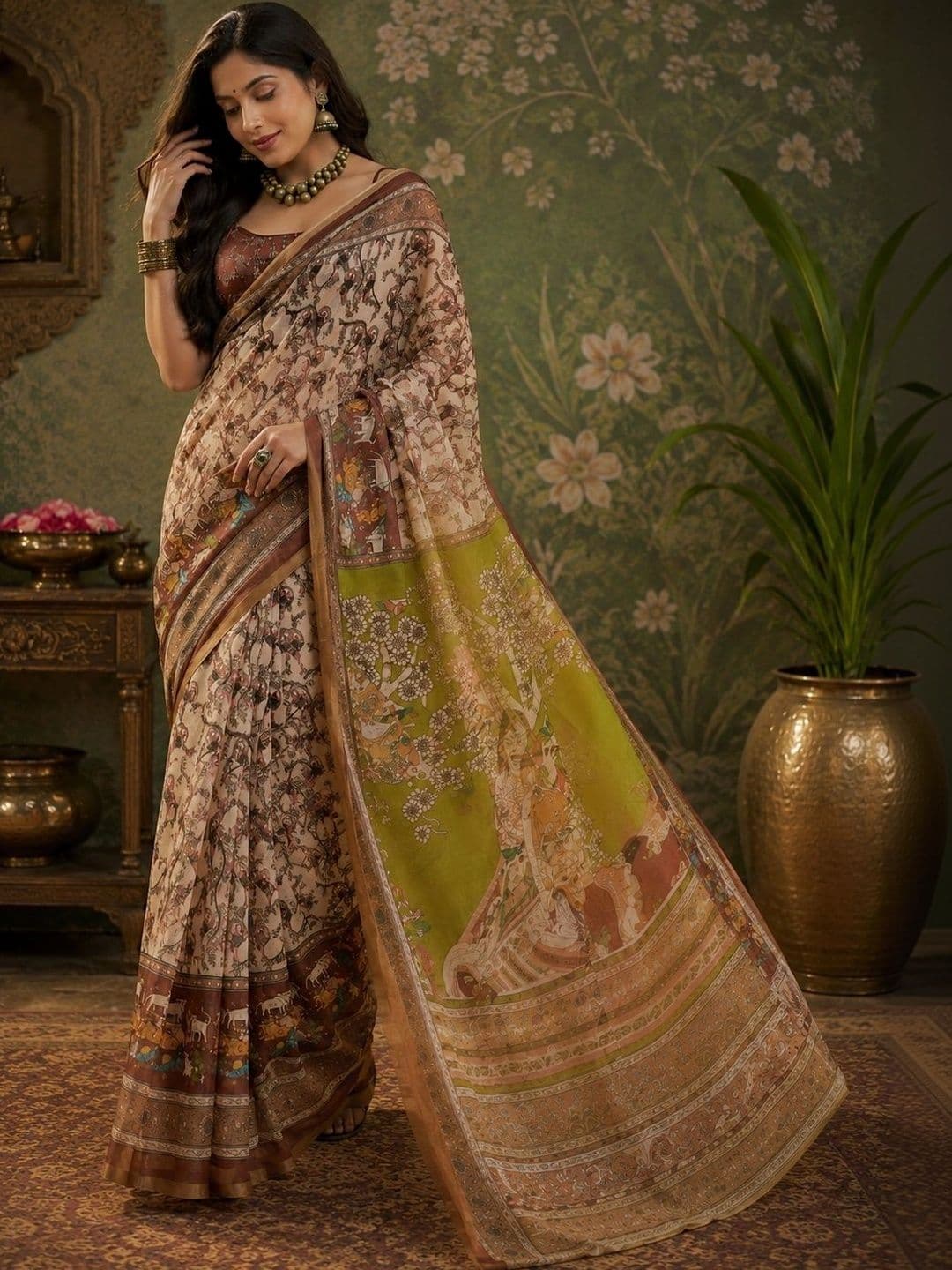 BORAD FASHION Warli Designer Chanderi Saree thumbnail 2