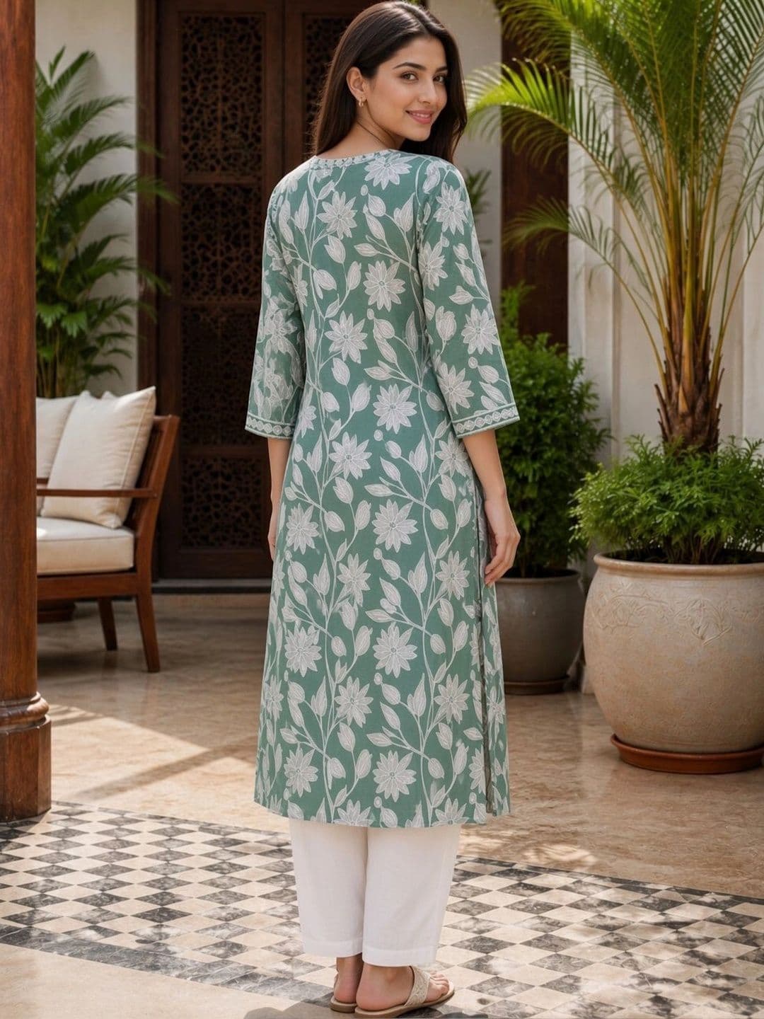 Aaradhya Fashion Floral Printed Pure Cotton Blend Kurti thumbnail 6
