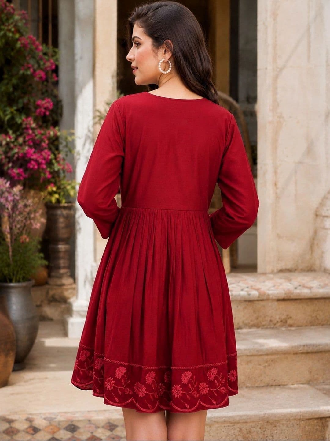Moda Rapido Women Floral Embroidered A-Line Dress thumbnail 6