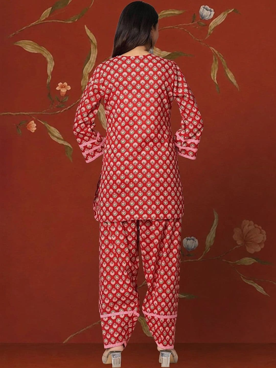 Sangria Women Ethnic Motifs Printed Regular Pure Cotton Kurta with Patiala & With Dupatta thumbnail 5