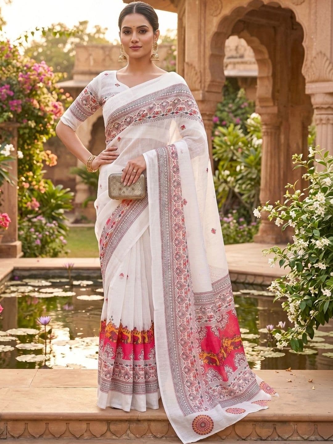 BORAD FASHION Designer Chanderi Saree - view 1