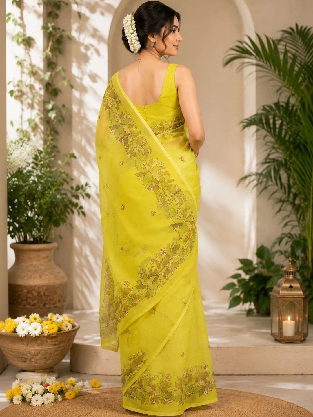 BORAD FASHION Floral Designer Chanderi Saree thumbnail 2