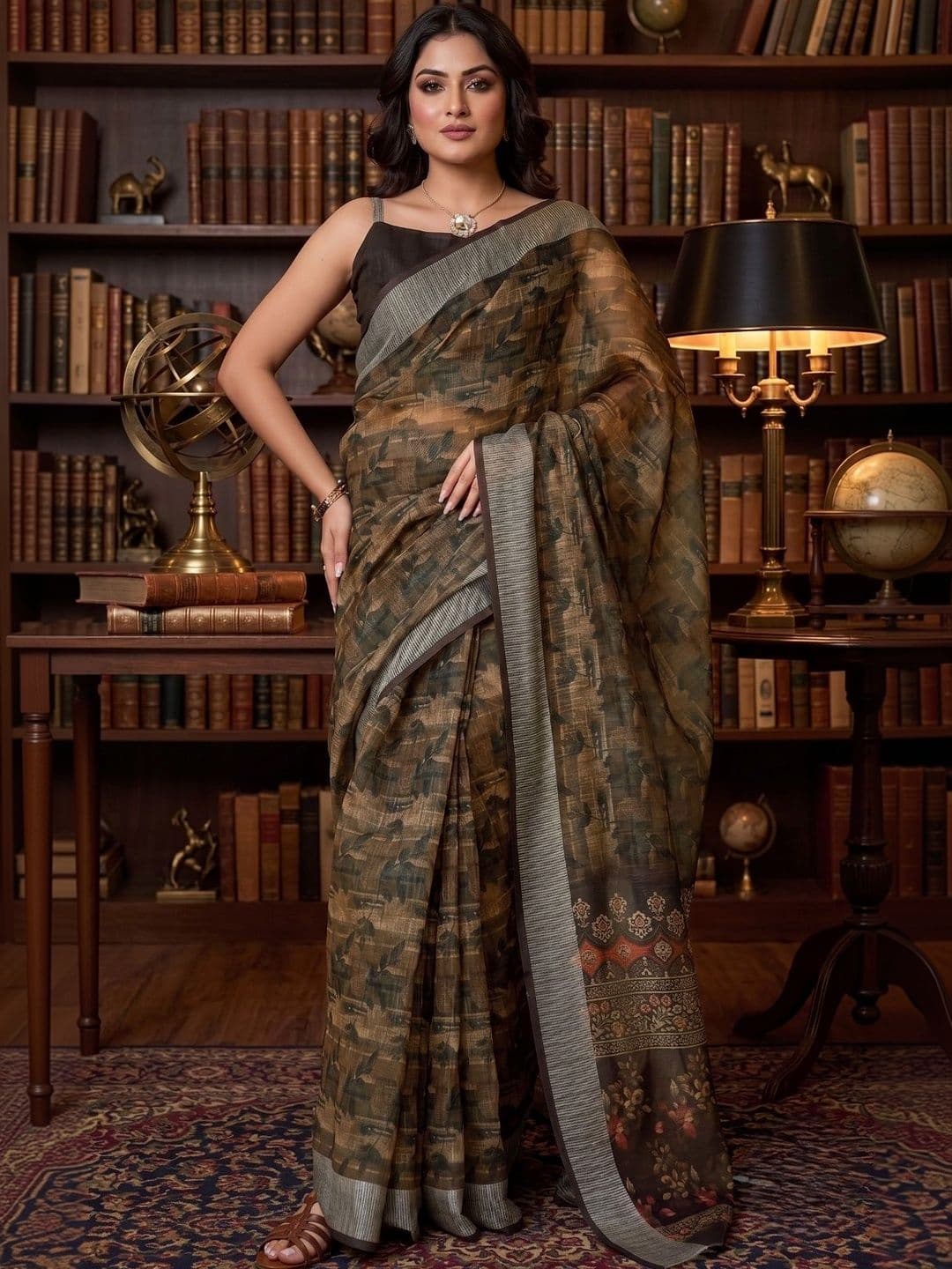 BORAD FASHION Designer Chanderi Saree thumbnail 4