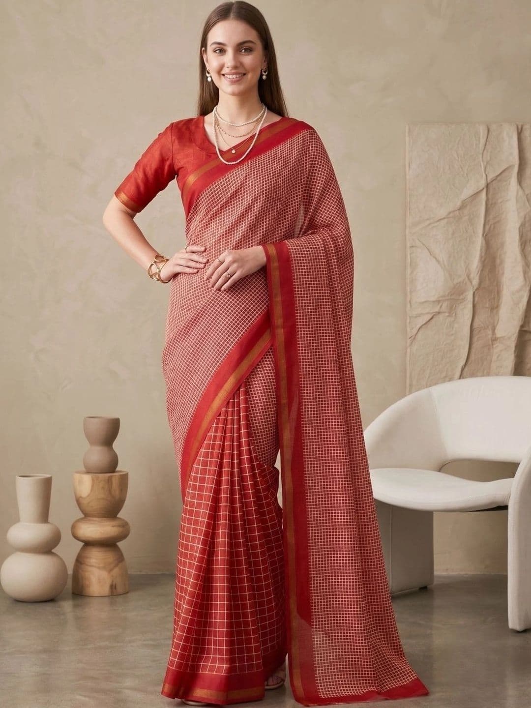 BORAD FASHION Designer Chanderi Saree thumbnail 2