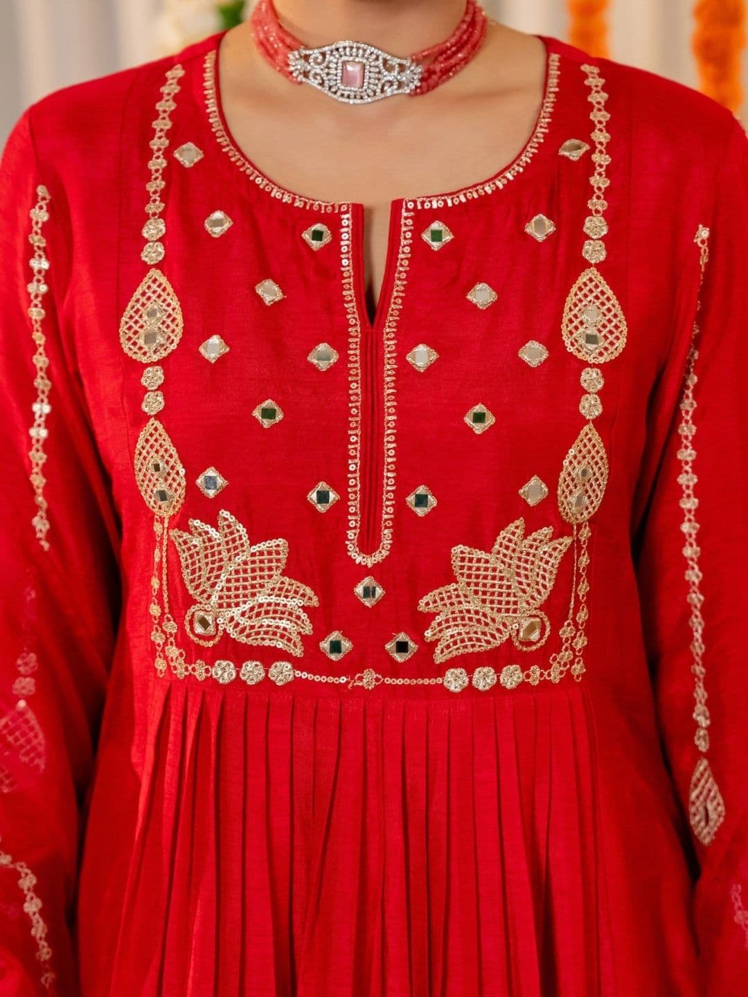 Anouk Women Ethnic Motifs Embroidered Empire Mirror Work Kurta with Trousers & With Dupatta thumbnail 6