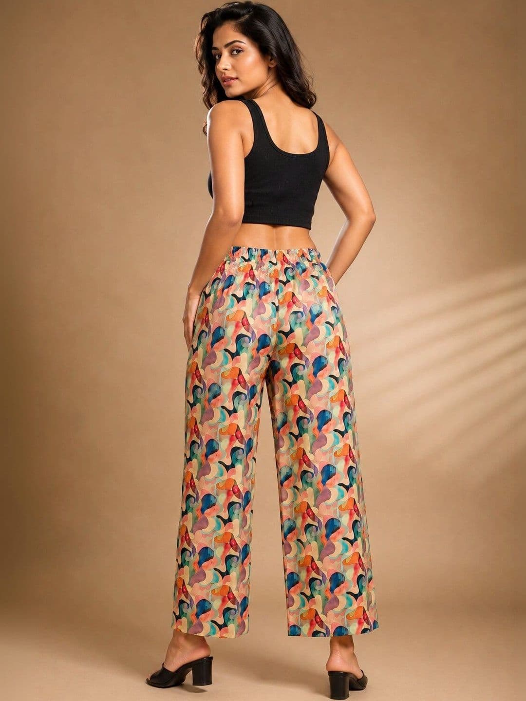 VSP CREATION Women Printed Chambray Palazzos thumbnail 2