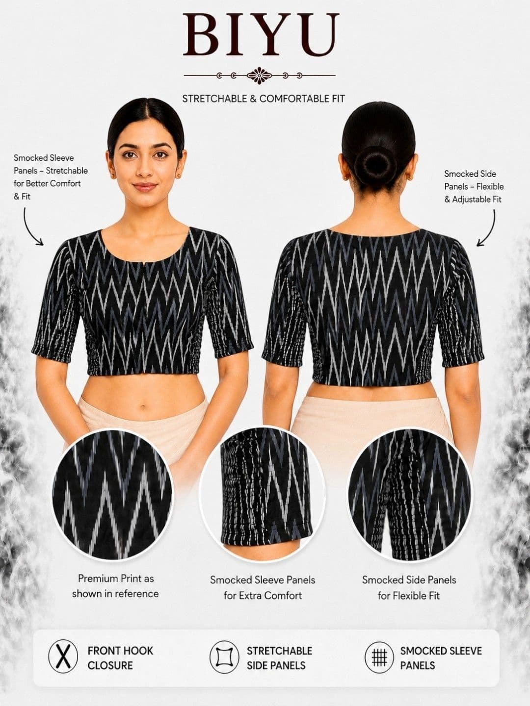 Biyu Cotton Printed Saree Blouse thumbnail 3
