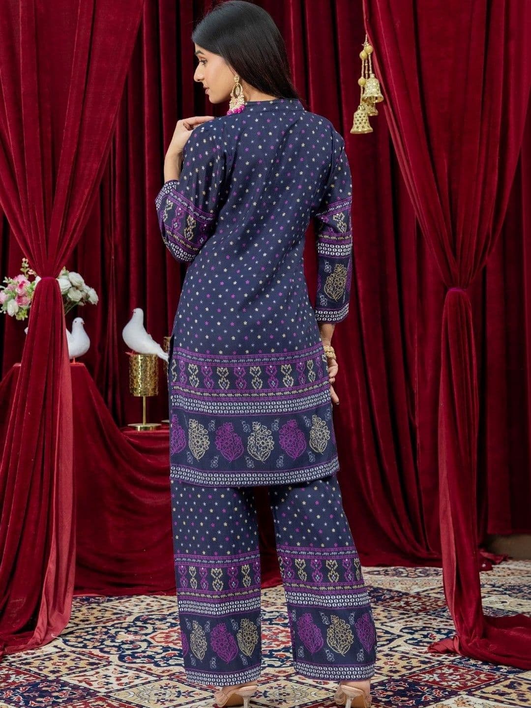 NARAYAN TEXTILE Women Ethnic Motifs Printed Regular Kurta with Palazzos thumbnail 5
