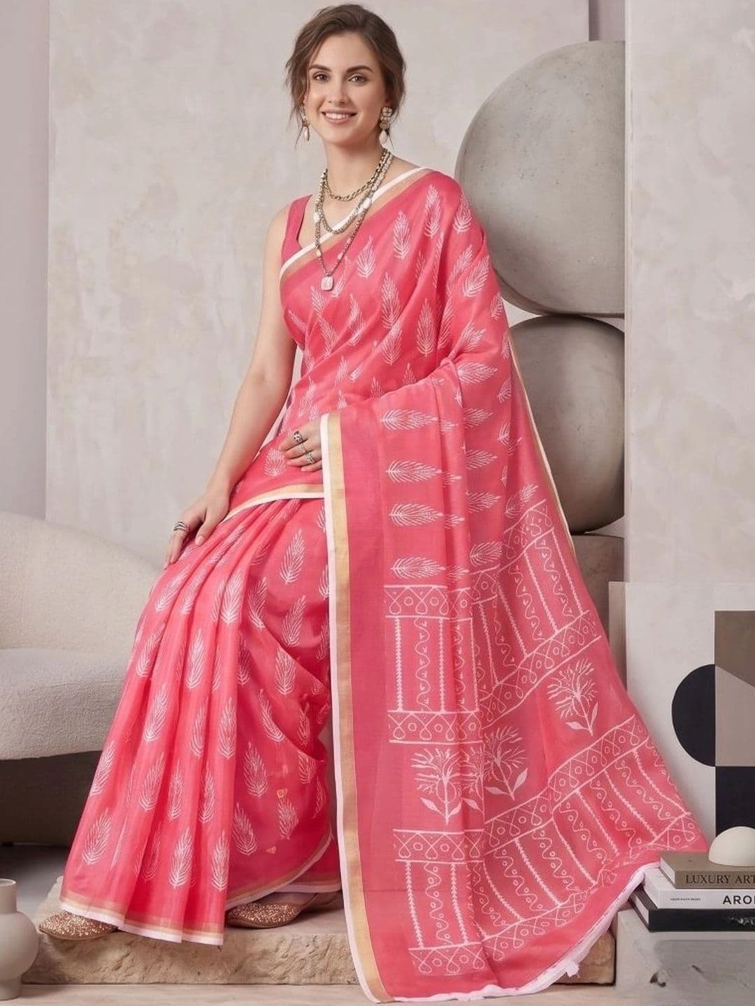 BORAD FASHION Warli Designer Chanderi Saree thumbnail 4