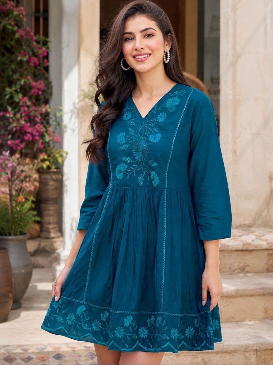 Kesudi Women Floral Embroidered Fit & Flare Dress thumbnail 3