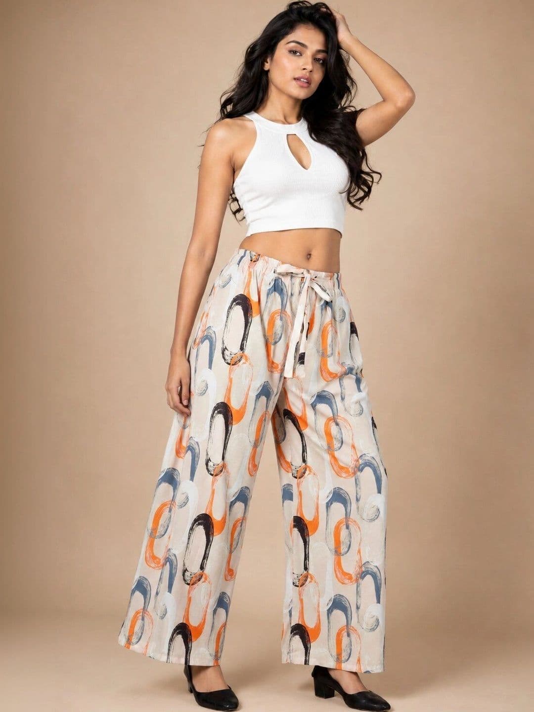 VSP CREATION Women Printed Chambray Palazzos - view 1