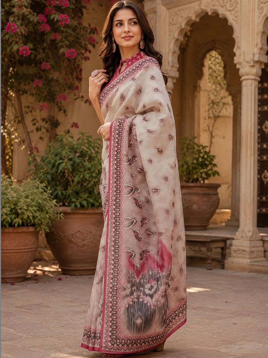 BORAD FASHION Designer Chanderi Saree thumbnail 3