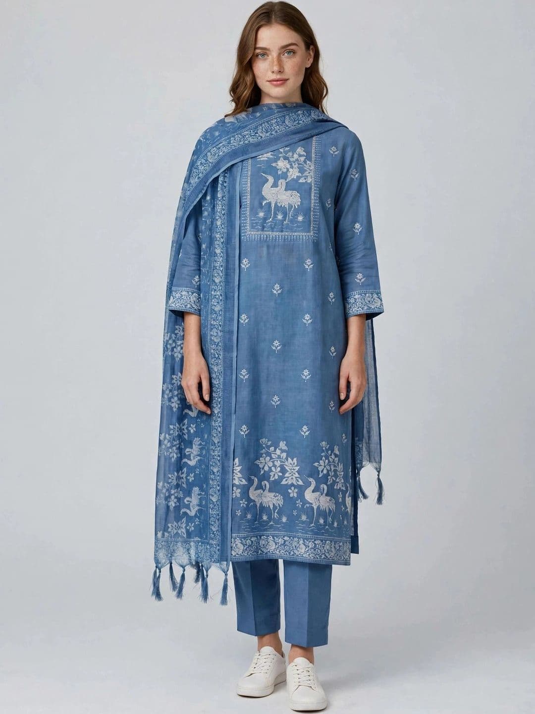 Haranozy Printed Pure Cotton Semi-Stitched Dress Material thumbnail 5
