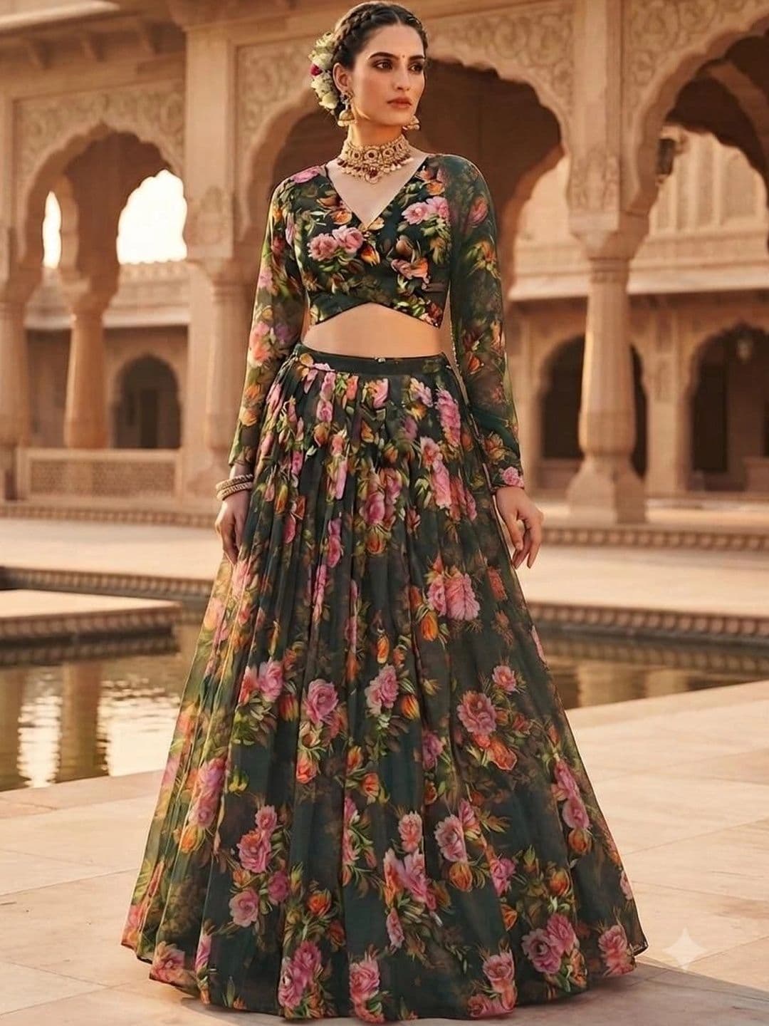 Indi Kal Printed Ready to Wear Lehenga & Blouse With Dupatta - view 1