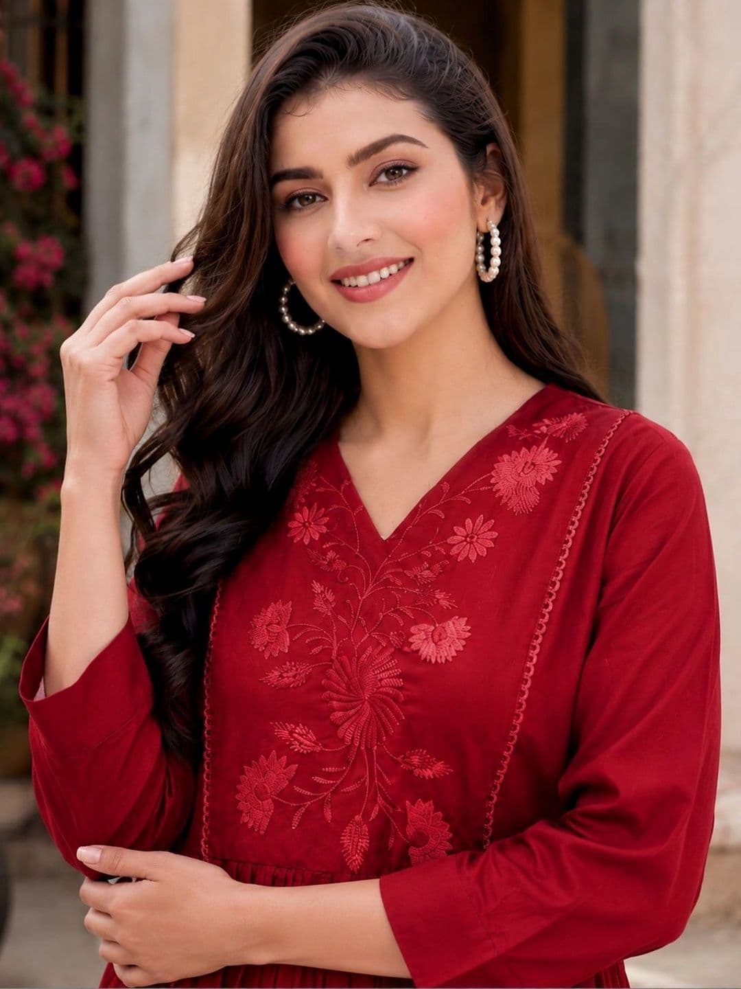 KALINI women Floral Embroidered A-Line Dress thumbnail 2
