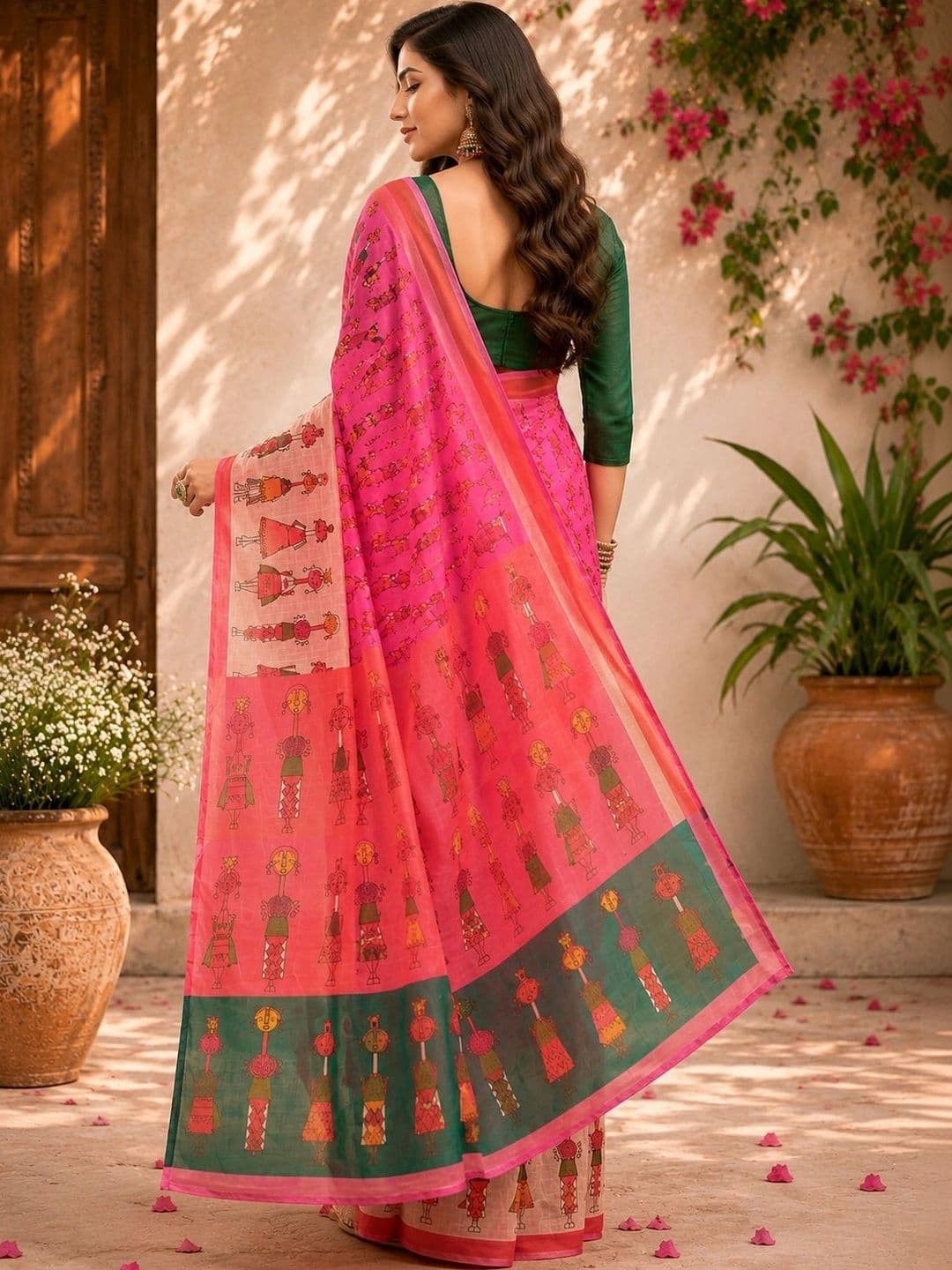 BORAD FASHION Designer Chanderi Saree thumbnail 2