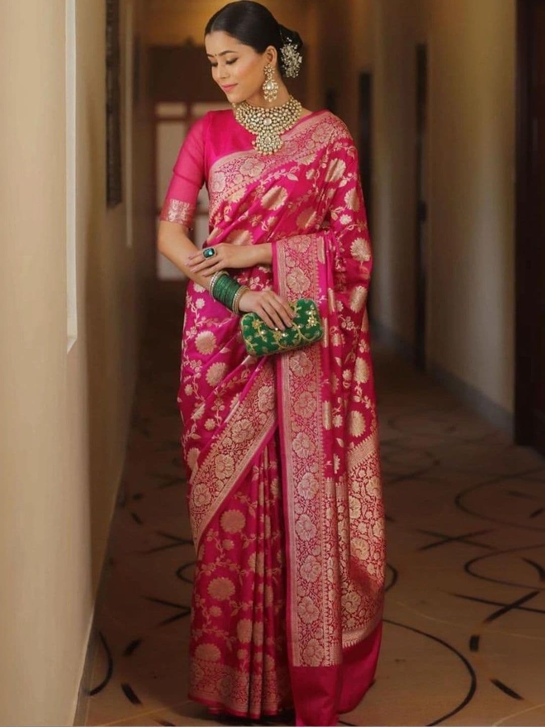 revika Woven Design Zari Art Silk Designer Kanjeevaram Saree - view 1