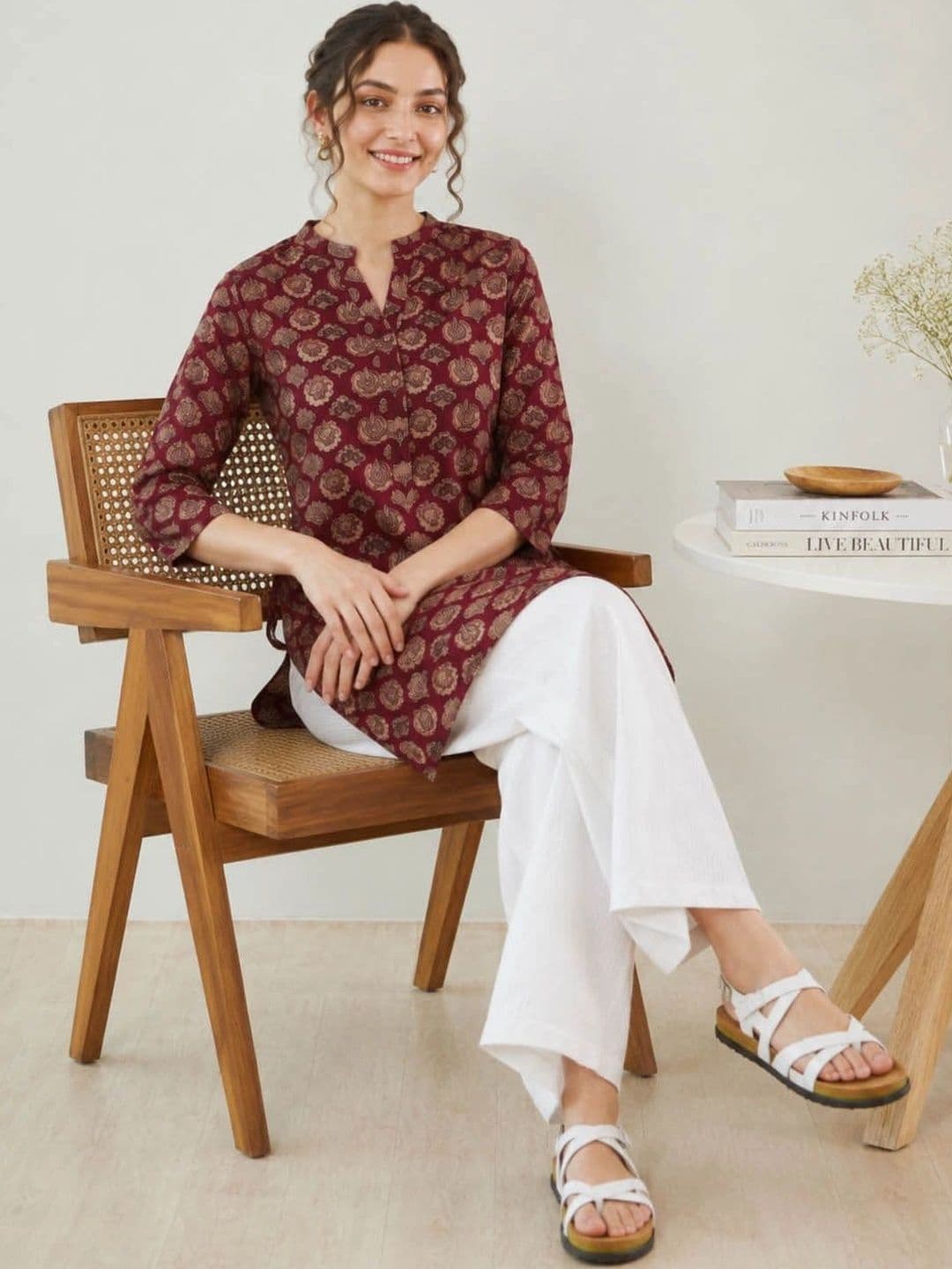 Anouk Women Ethnic Motifs Printed Indie Prints Kurta thumbnail 3