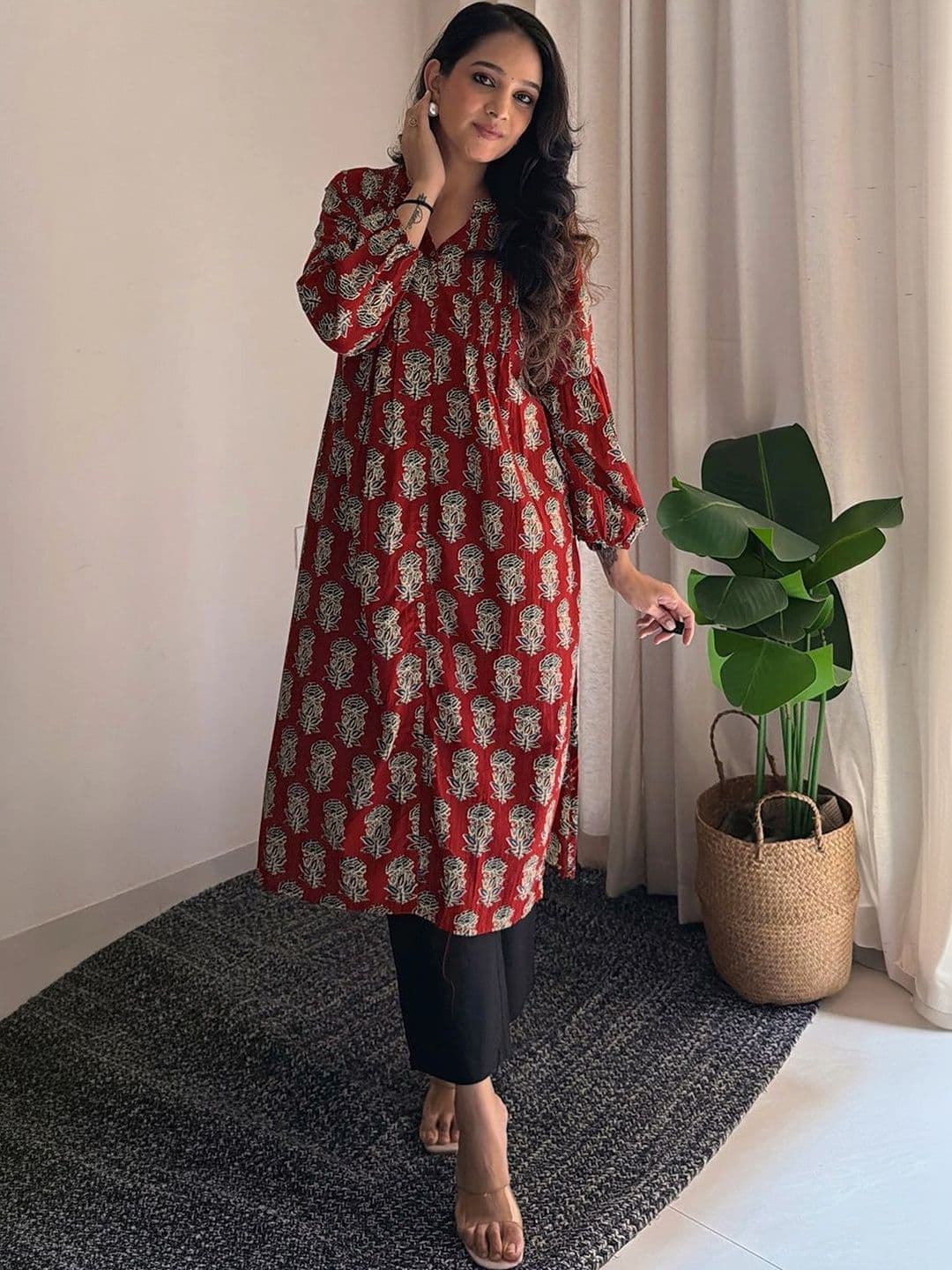 Janasya Women Ethnic Motifs Printed Indie Prints Kurta - view 1