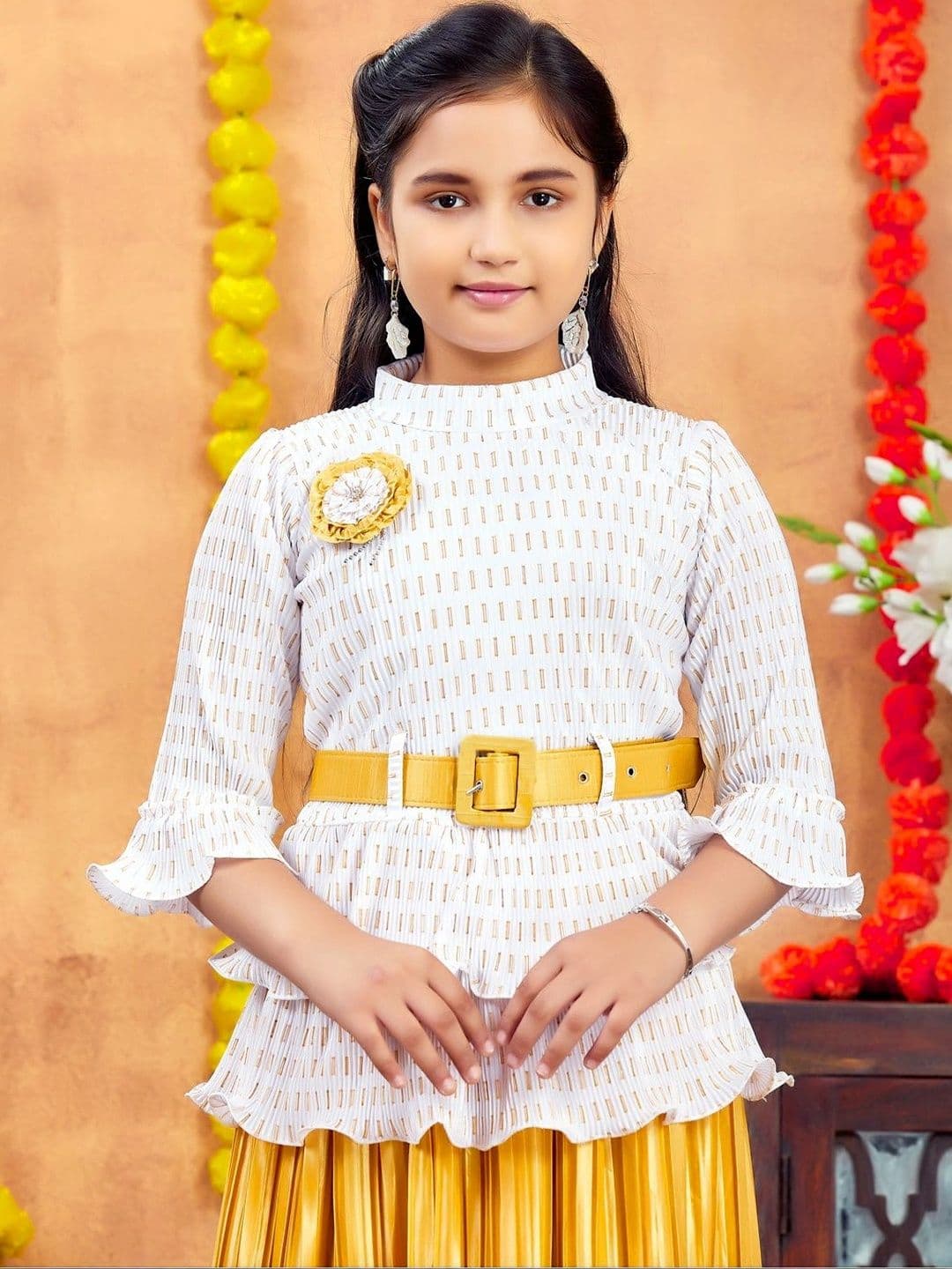 BAESD Girls Printed Ready to Wear Lehenga & thumbnail 3