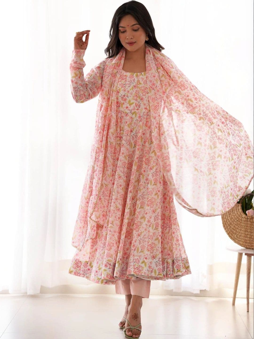 PALMIRA Women Floral Printed Regular Kurta with Trousers & With Dupatta - view 1