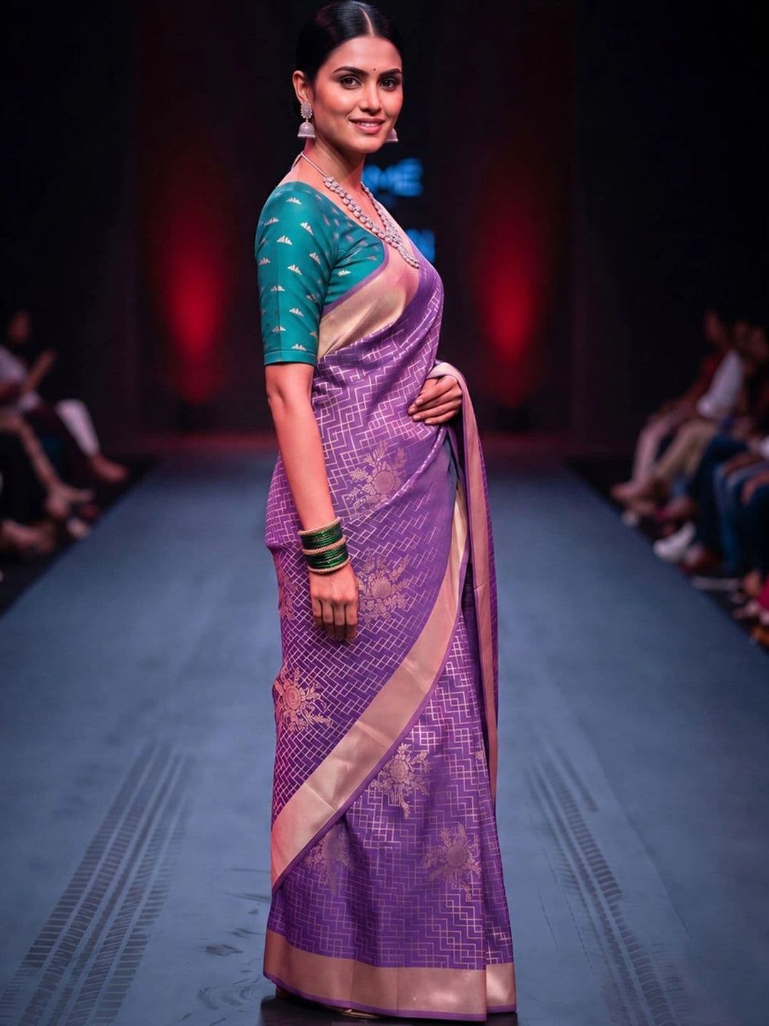 Saree mall Woven Design Zari Silk Blend Designer Banarasi Sarees thumbnail 7