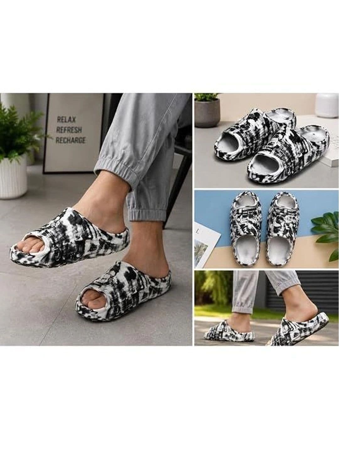 SHOP 24 CARE Men Printed Rubber Sliders thumbnail 3