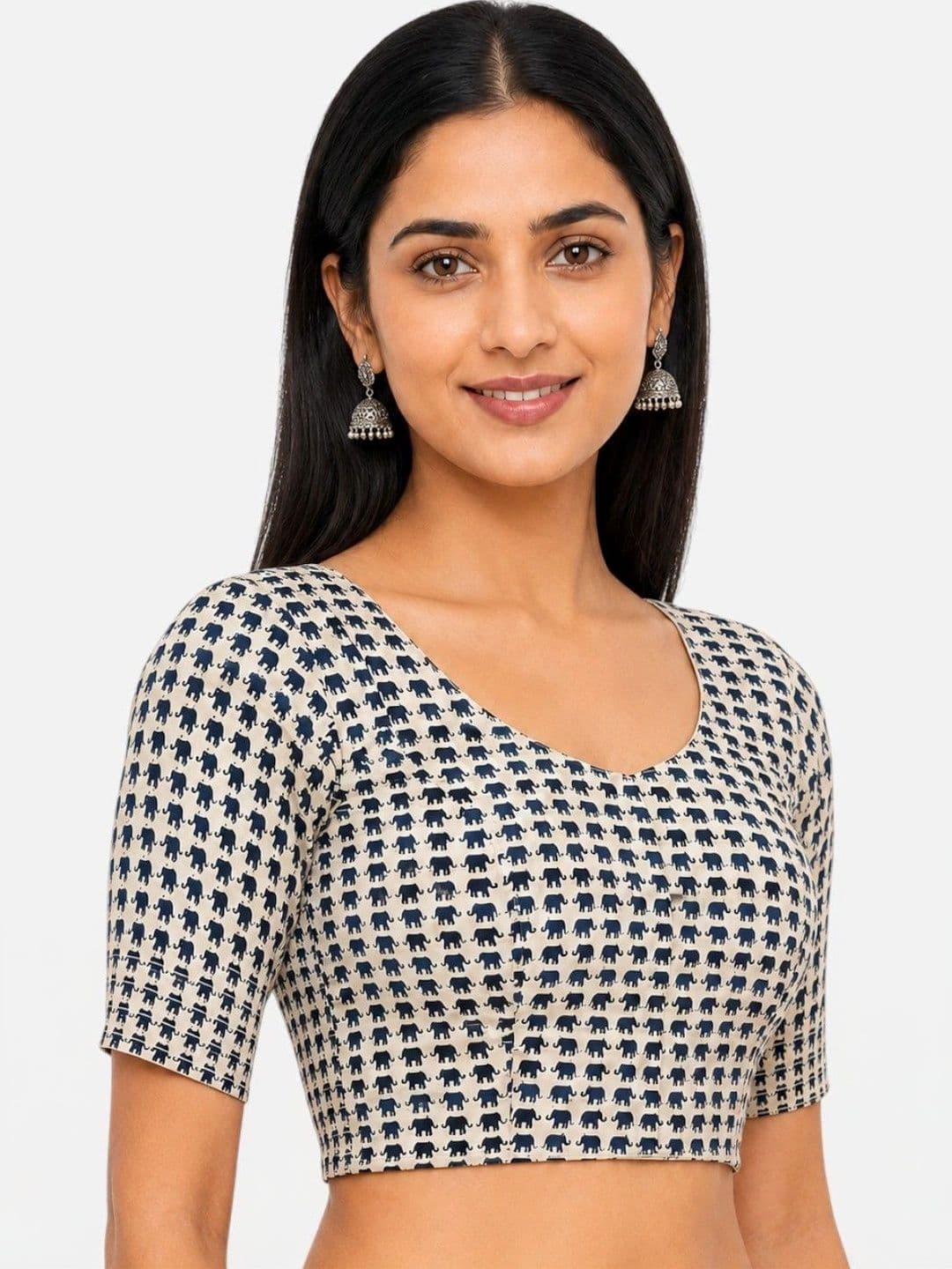 Biyu Cotton Printed Saree Blouse thumbnail 5