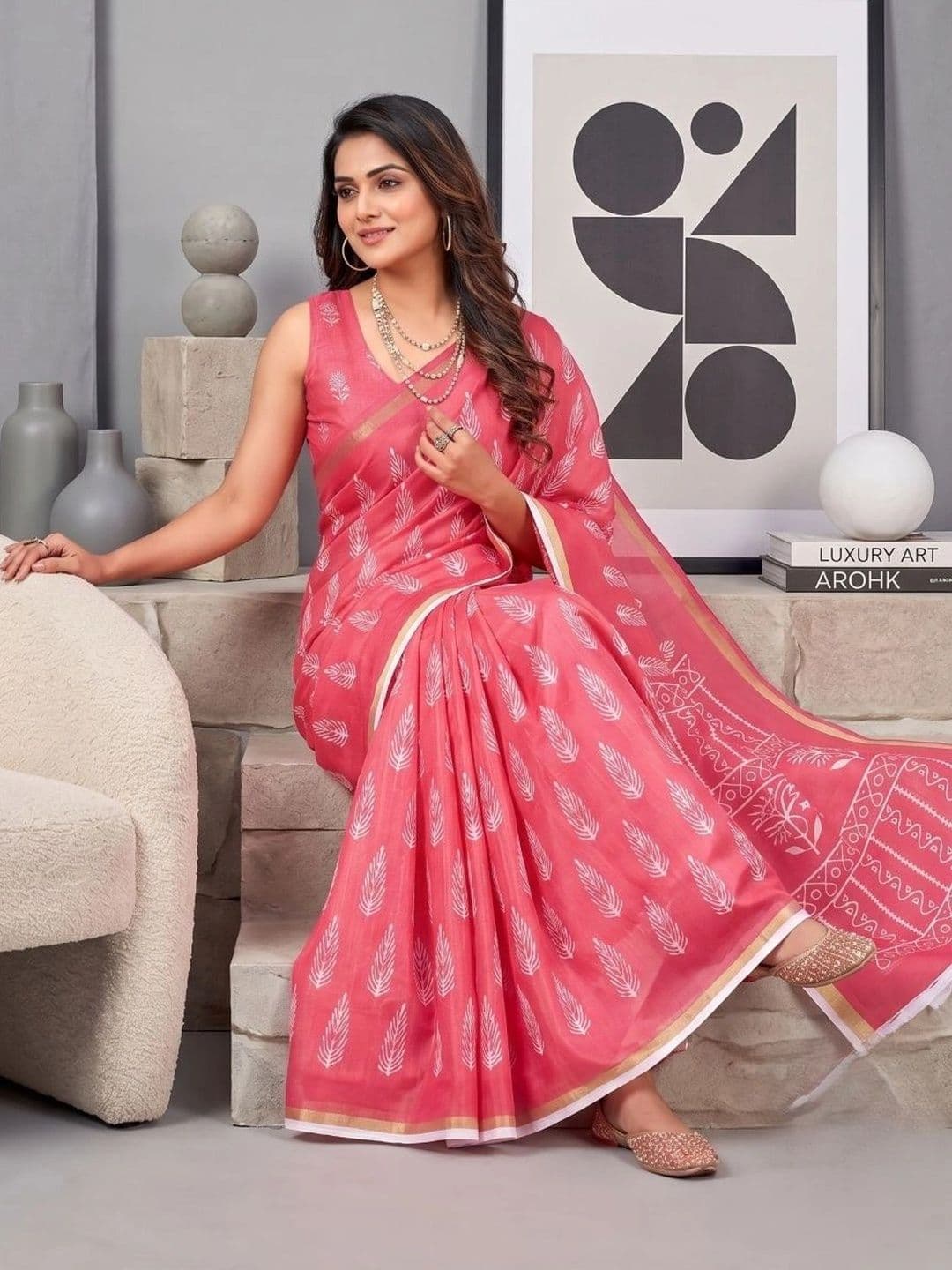 BORAD FASHION Warli Designer Chanderi Saree thumbnail 2