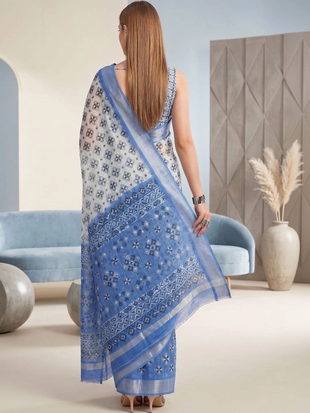 BORAD FASHION Women Designer Chanderi Saree thumbnail 4