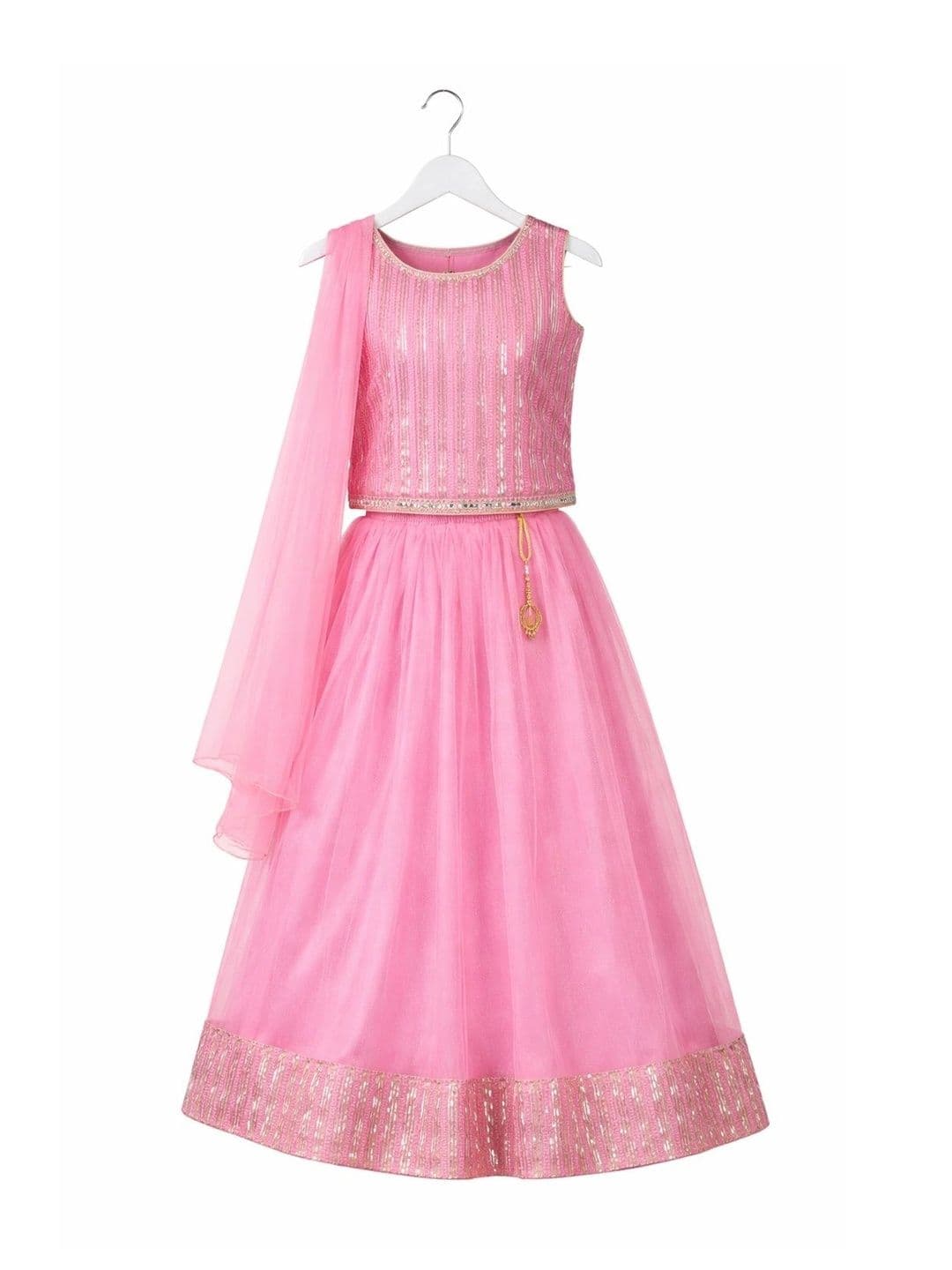BAESD Girls Embellished Sequinned Ready to Wear Lehenga & thumbnail 2