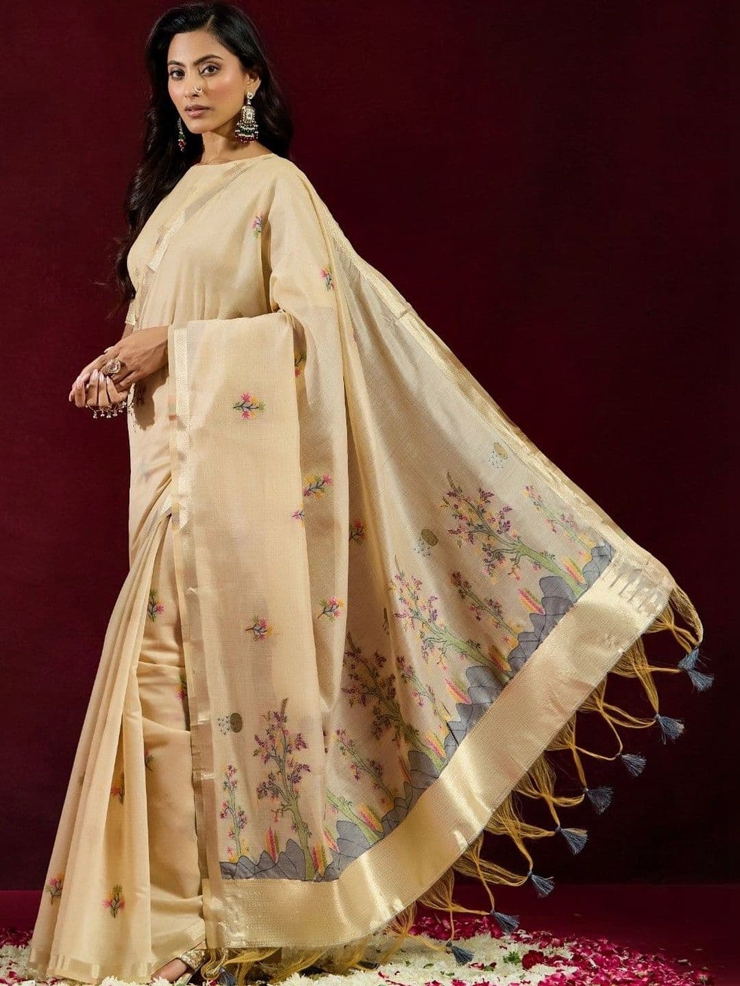 kasee Floral Pure Cotton Designer Saree thumbnail 7