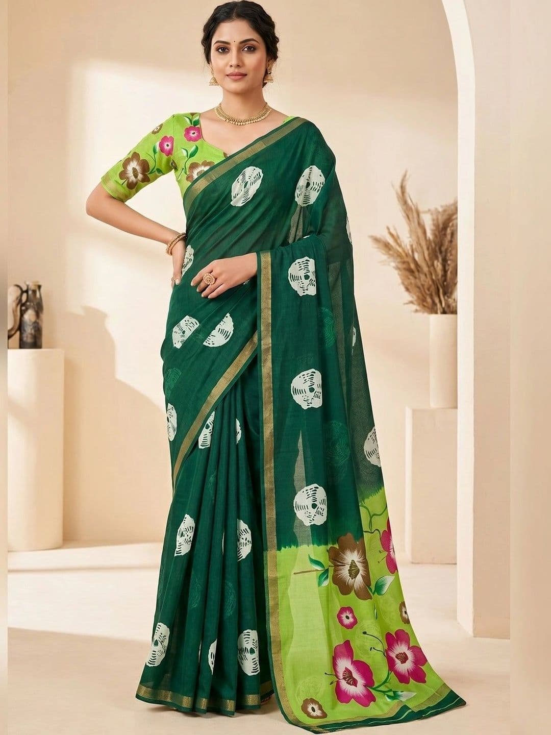 Peachmode Bandhani Saree - view 1