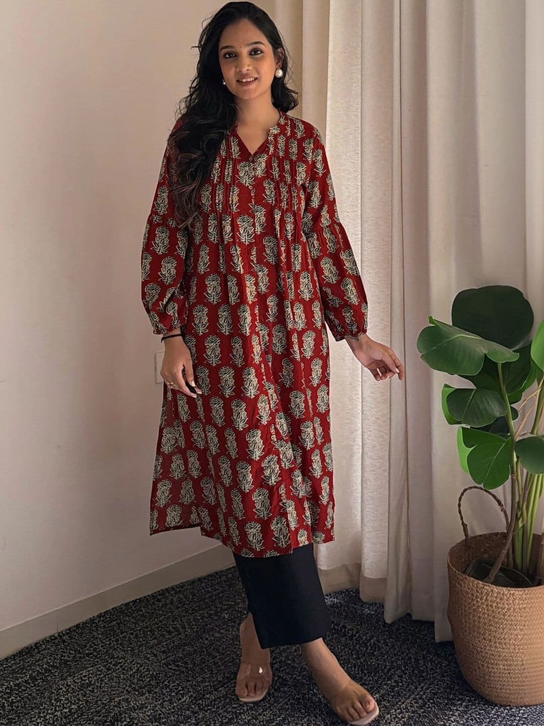 Janasya Women Ethnic Motifs Printed Indie Prints Kurta thumbnail 3