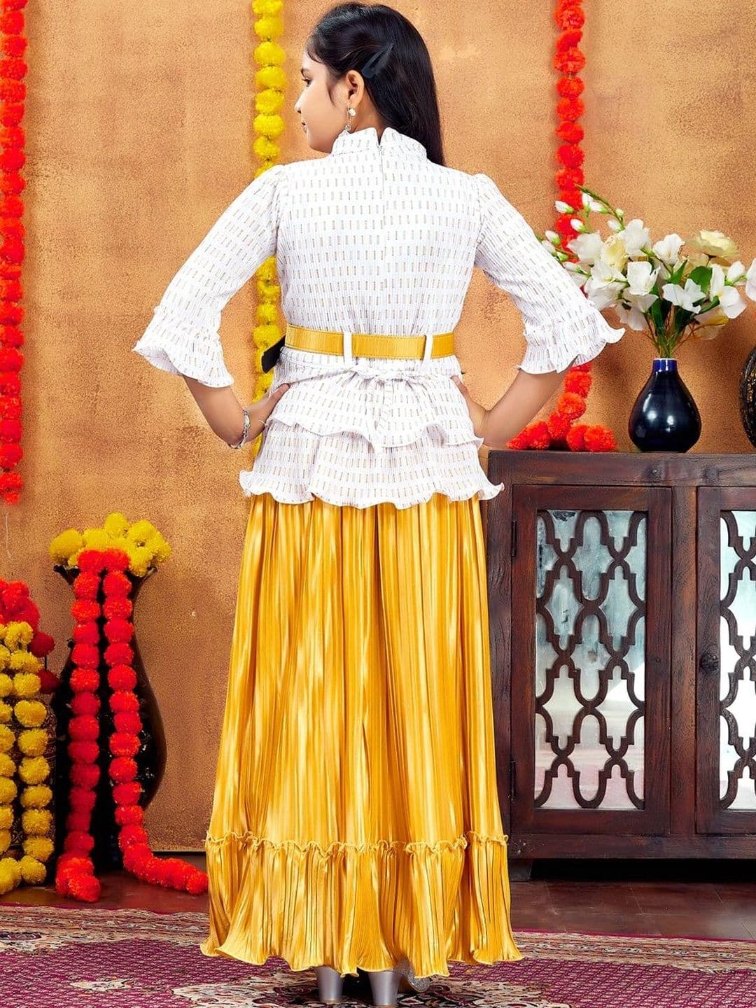 BAESD Girls Printed Ready to Wear Lehenga & thumbnail 4