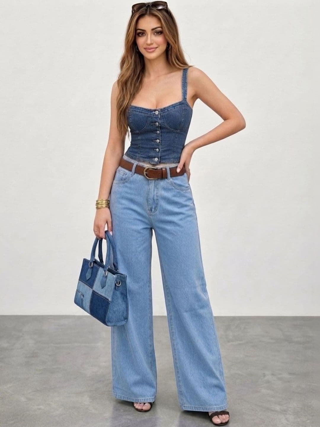 ZENTLY Women Jean Wide Leg High-Rise Stretchable Jeans thumbnail 3