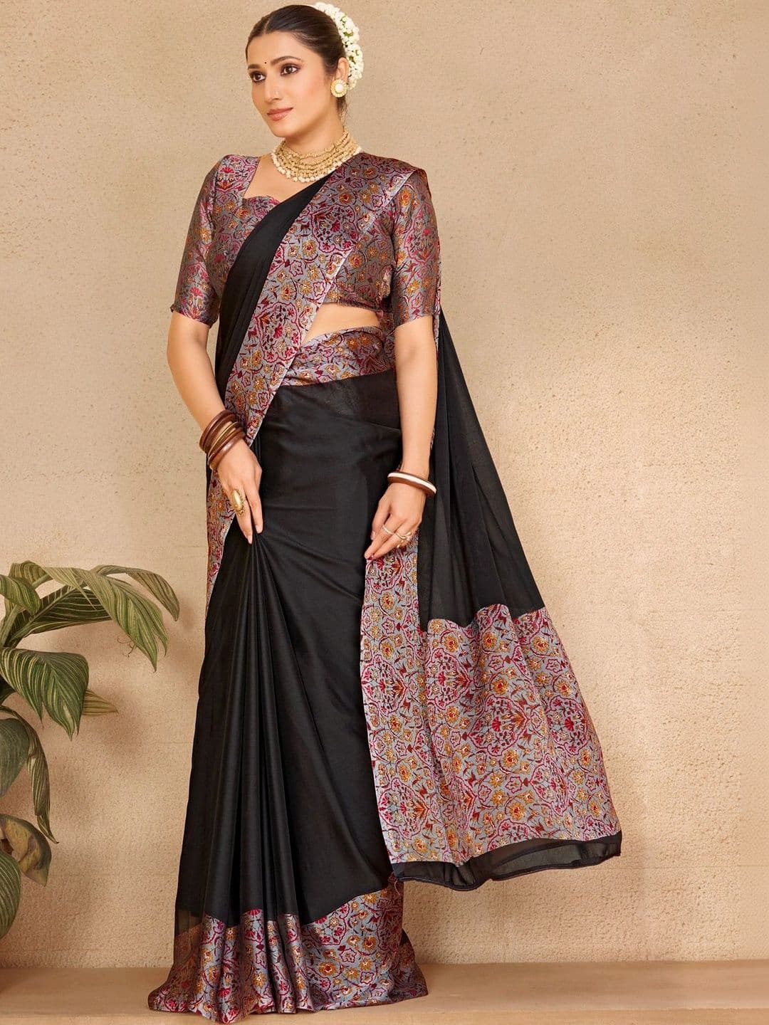 Vipul Woven Design Zari Pure Chiffon Designer Saree - view 1