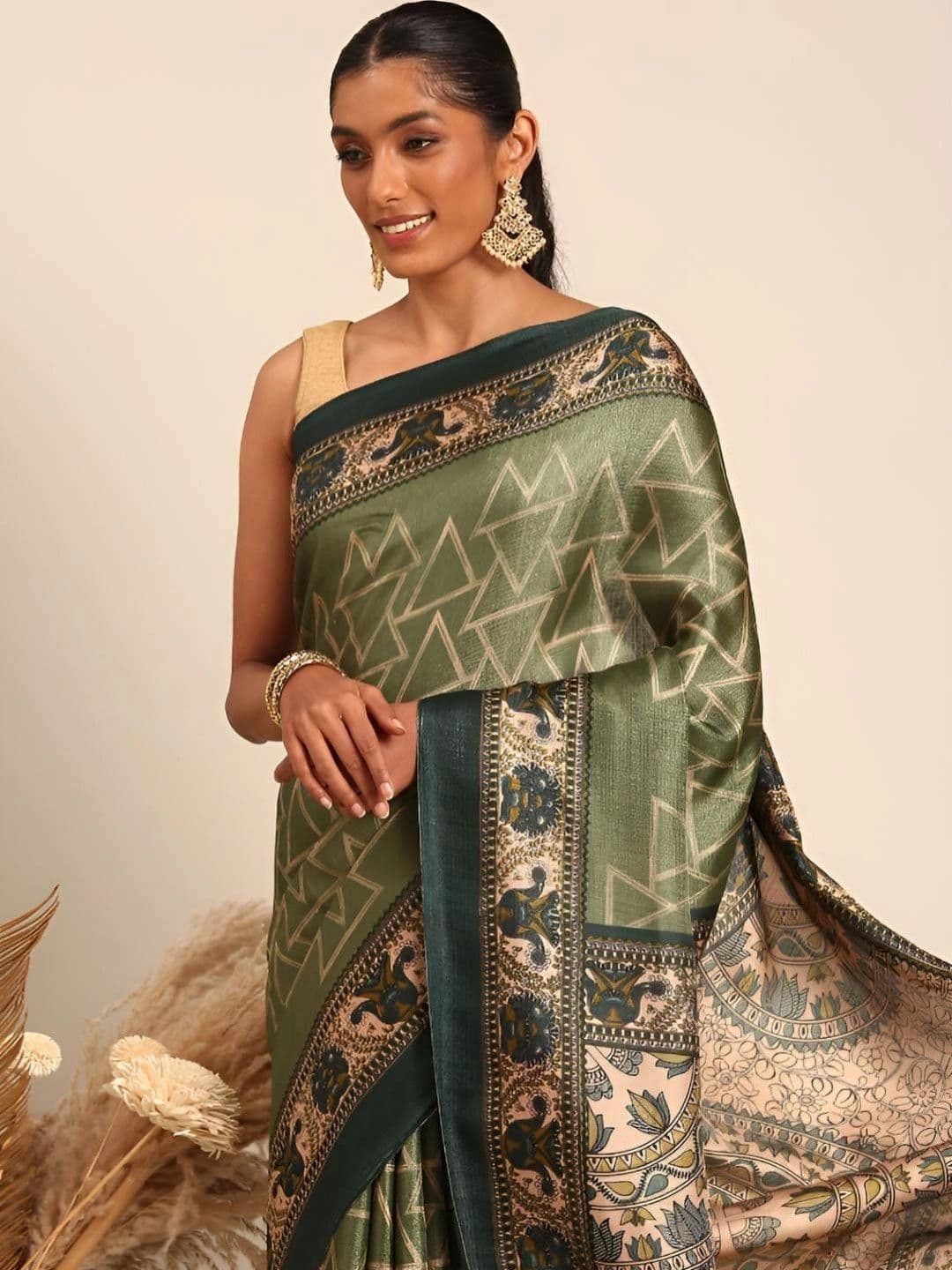 Taashi Tussar Saree thumbnail 2